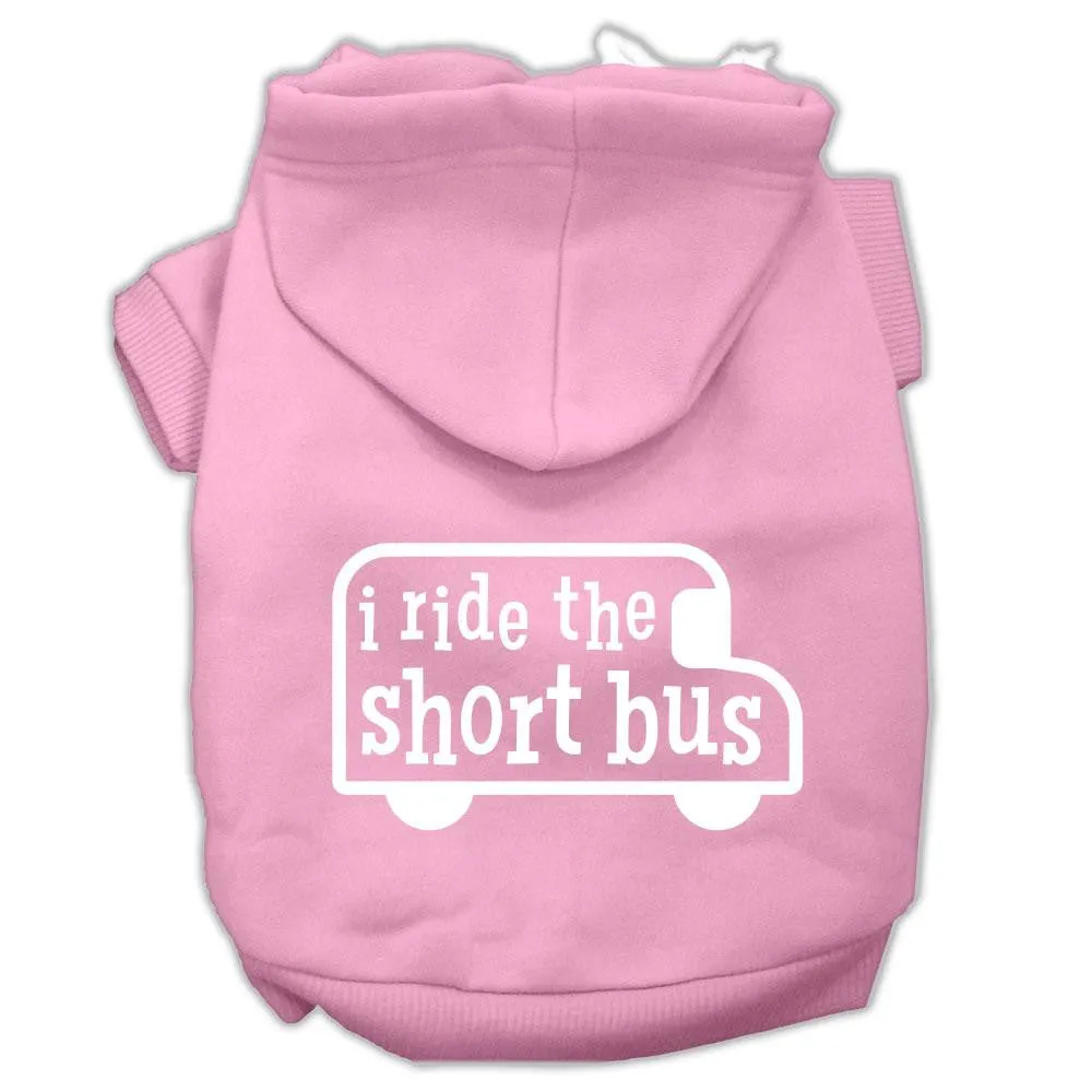 I Ride The Short Bus Screen Print Pet Hoodies Light Pink Size L (14)