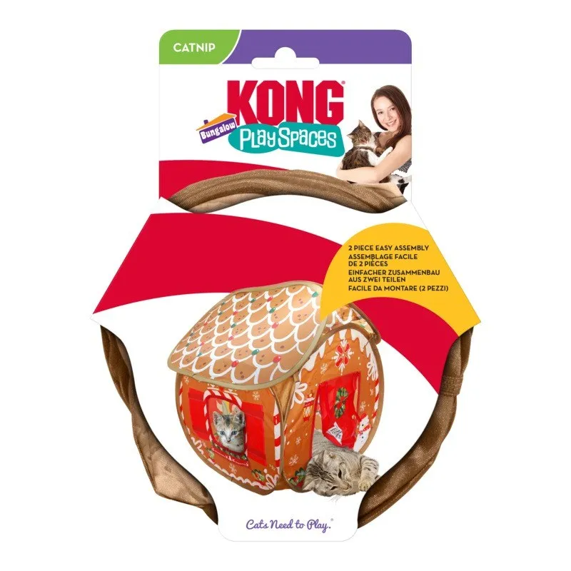 KONG Christmas Play Spaces Gingerbread Bungalow for Cats