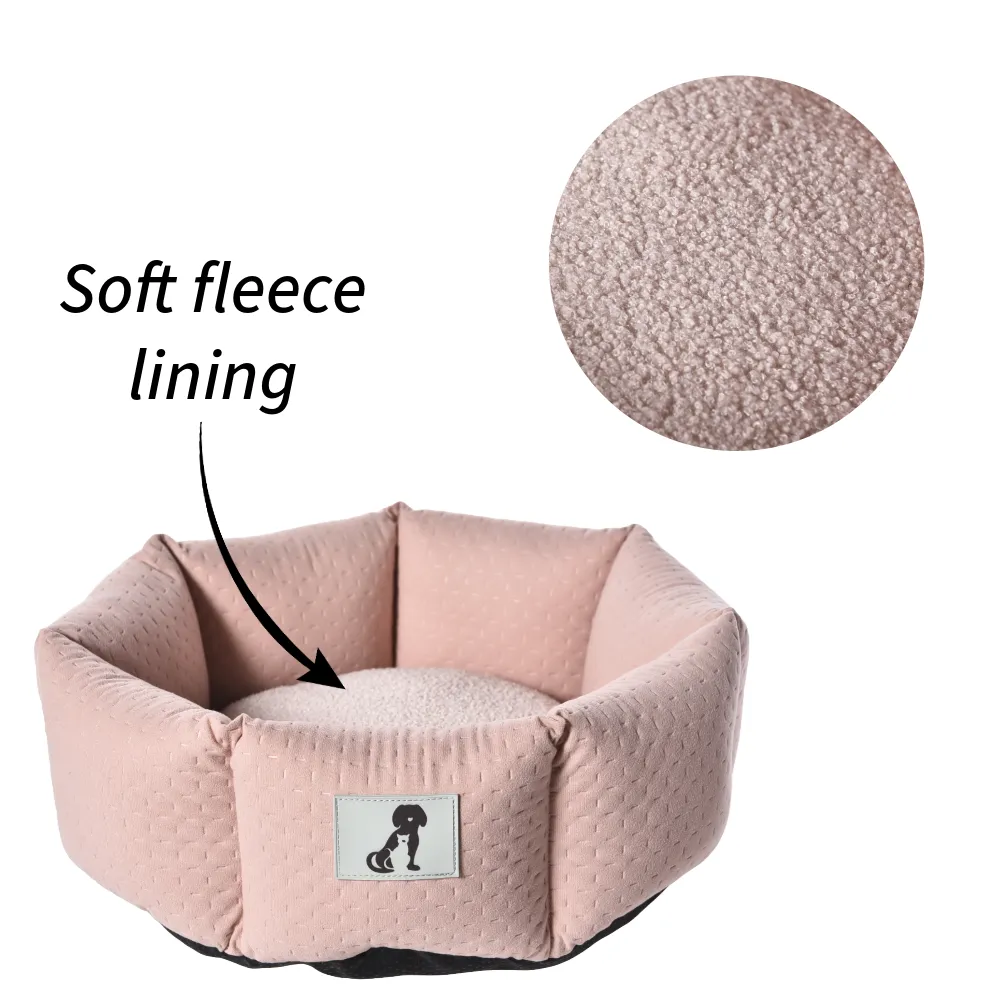 Luna Soft Dog Bed Pink - Size S/M/L