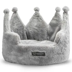 Nandog Pet Gear Cloud Grey Super Soft Luxe Crown Bed