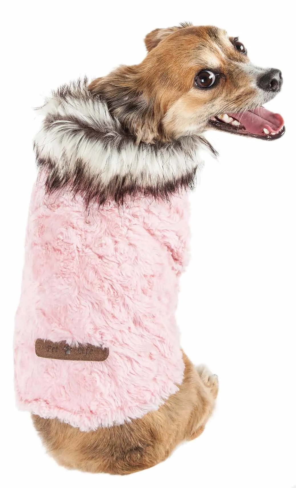 Pet Life Luxe 'Pinkachew' Charming Designer Mink Fur Dog Coat Jacket