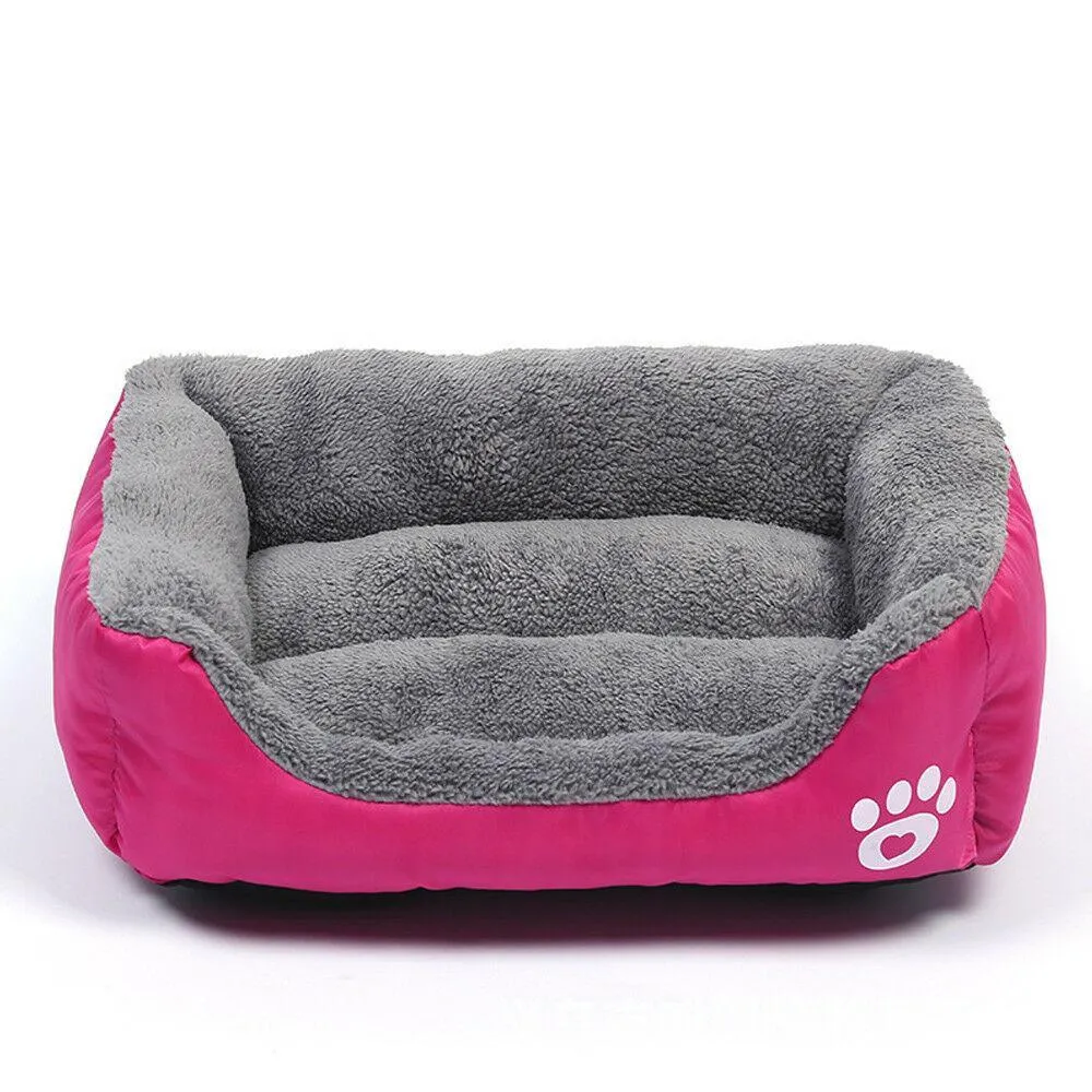 PETLAVISH™ UltraComfy Dog/Cat Breathable Bed: S-XXXL Cozy Fleece Cushion Paw Mat Kennel