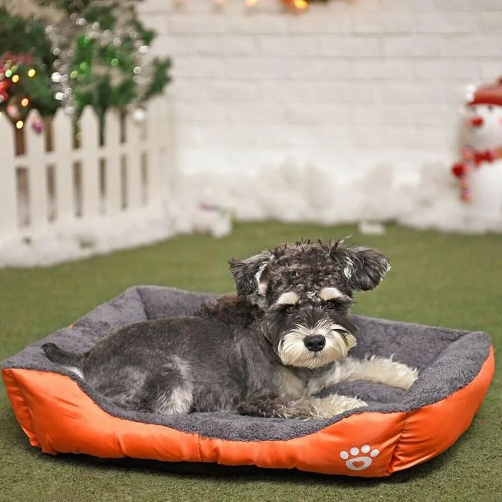 PETLAVISH™ UltraComfy Dog/Cat Breathable Bed: S-XXXL Cozy Fleece Cushion Paw Mat Kennel