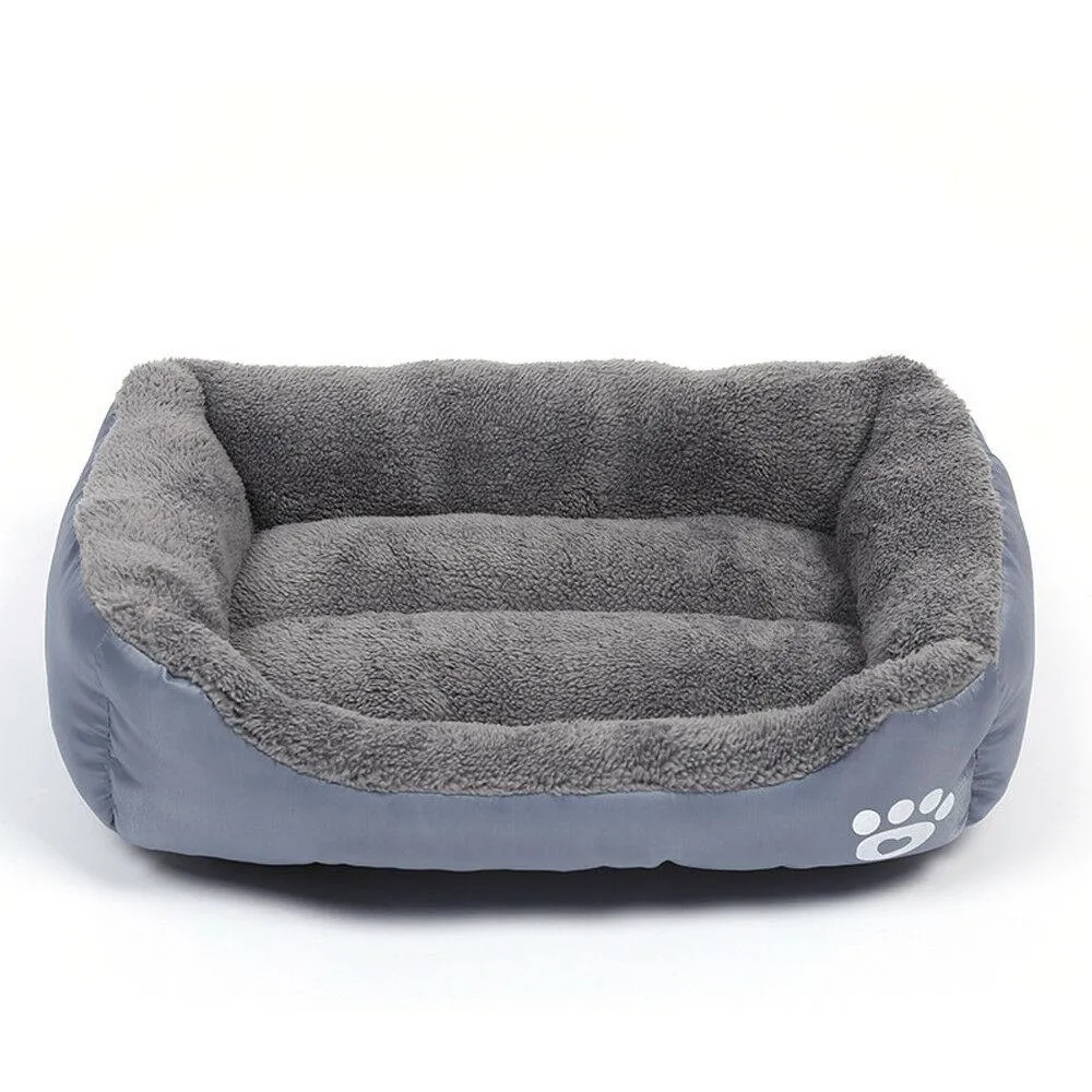 PETLAVISH™ UltraComfy Dog/Cat Breathable Bed: S-XXXL Cozy Fleece Cushion Paw Mat Kennel