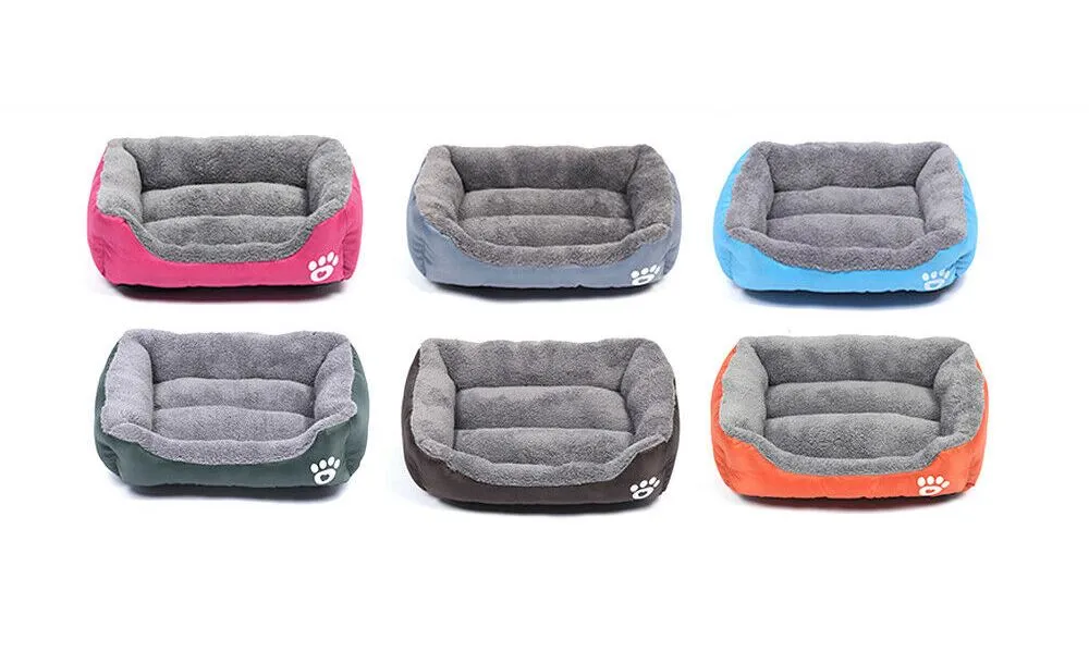 PETLAVISH™ UltraComfy Dog/Cat Breathable Bed: S-XXXL Cozy Fleece Cushion Paw Mat Kennel