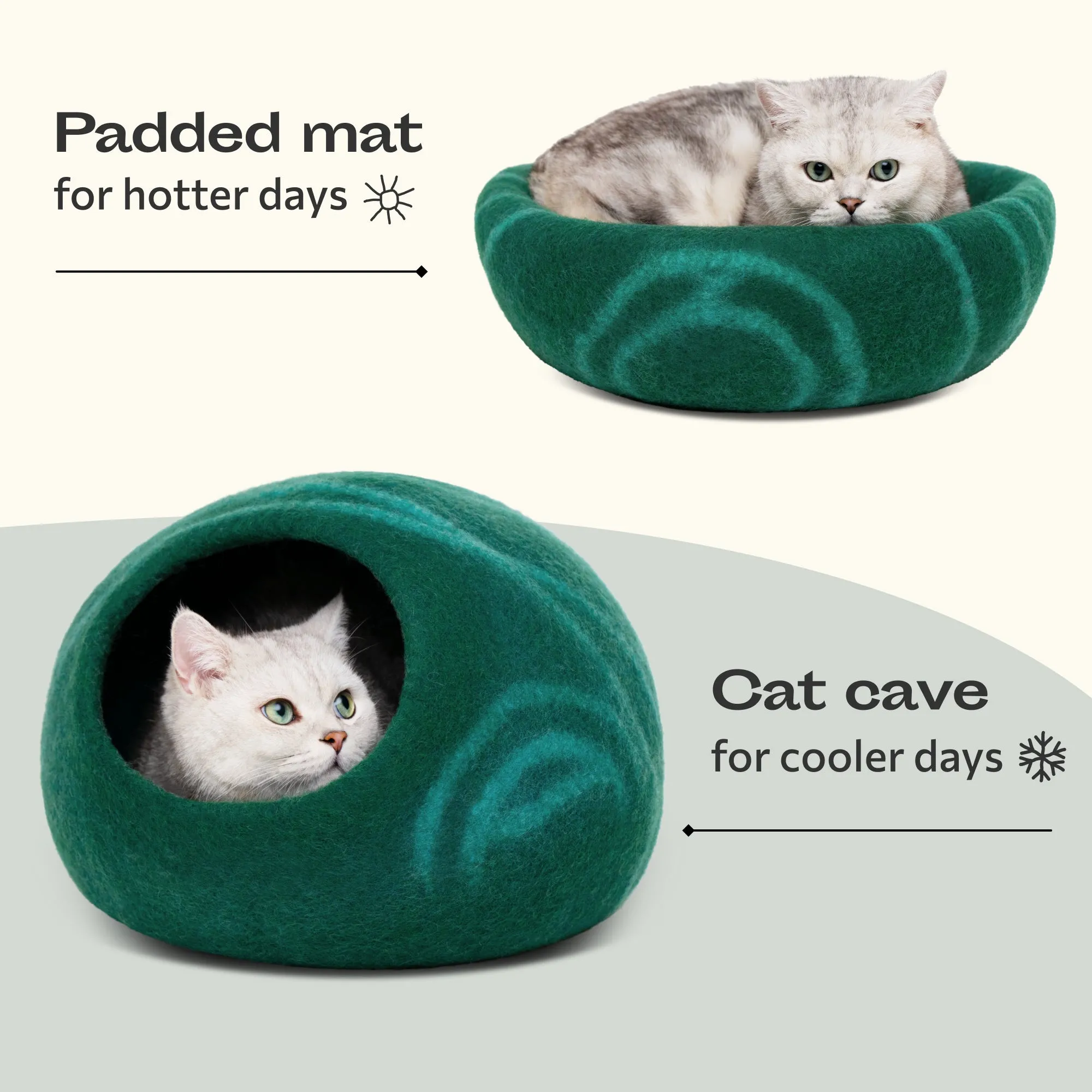 Premium Merino Felted Cat Bed