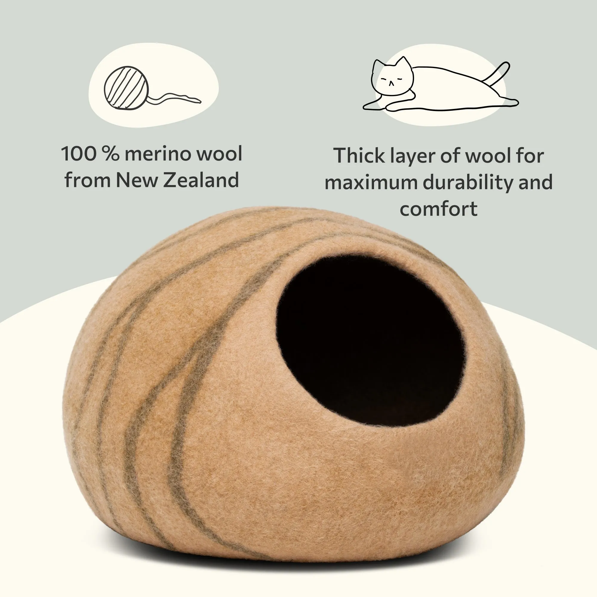 Premium Merino Felted Cat Bed