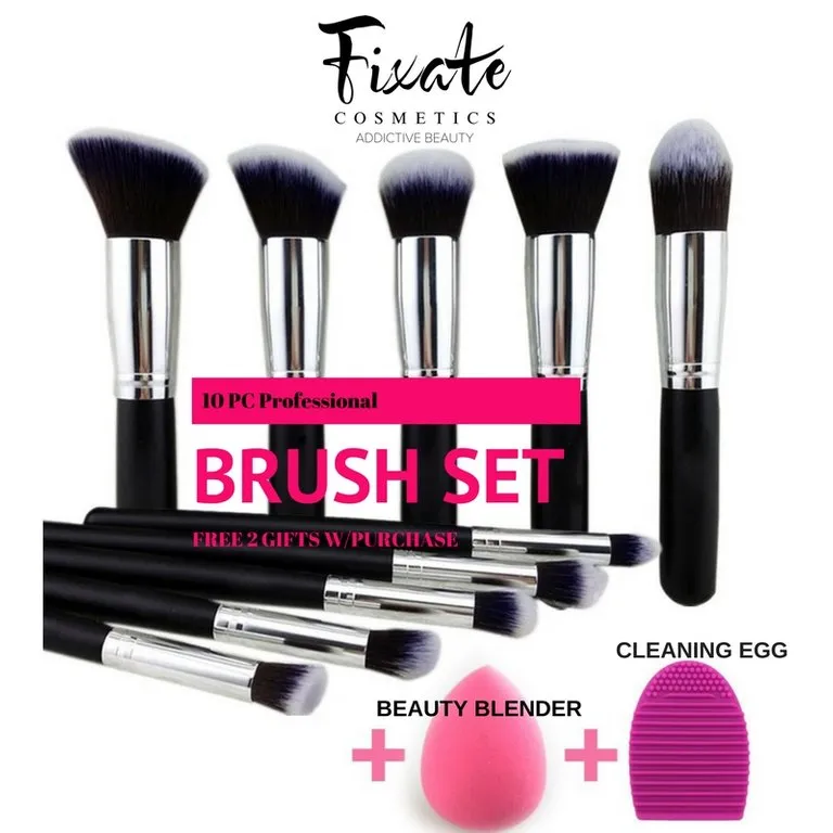 Professional 10 PC Brush Set   Blender & Brush Egg