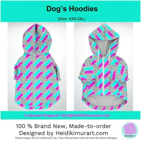 Purple Tiger Dog's Hoodie, Animal Print Best Designer Dog's Hoodie For Small to Extra Large Size Dogs