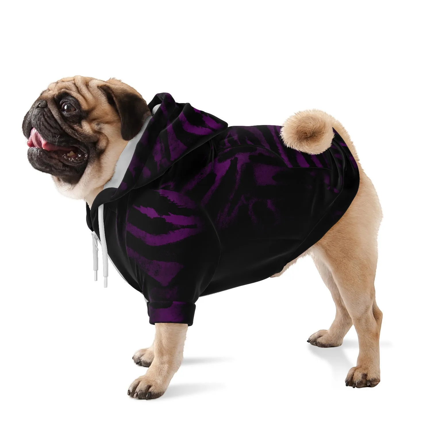 Purple Tiger Dog's Hoodie, Animal Print Best Designer Dog's Hoodie For Small to Extra Large Size Dogs