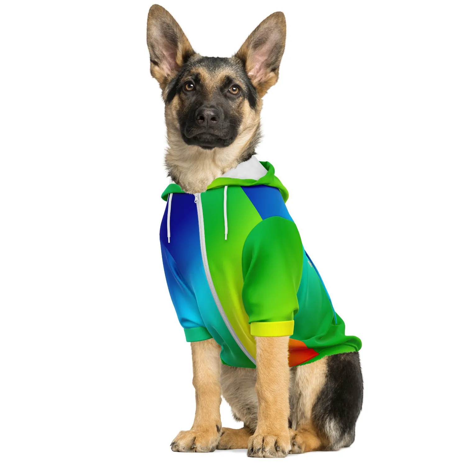 Rainbow Ombre Dog's Sweatshirt, Bright Colorful Designer Dog's Hoodie For Small to Extra Large Size Dogs