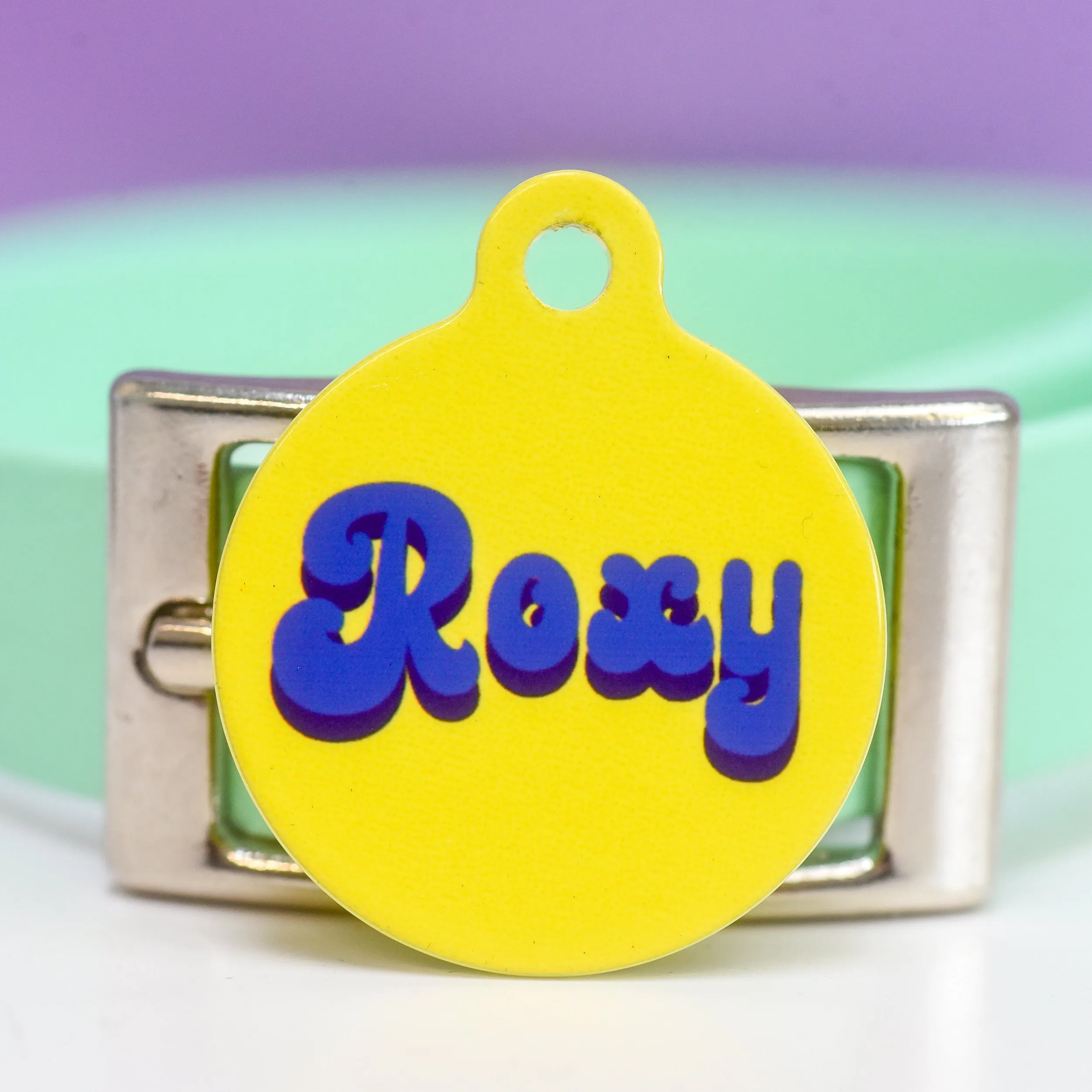 Retro Vibes Pet ID Tag Personalised