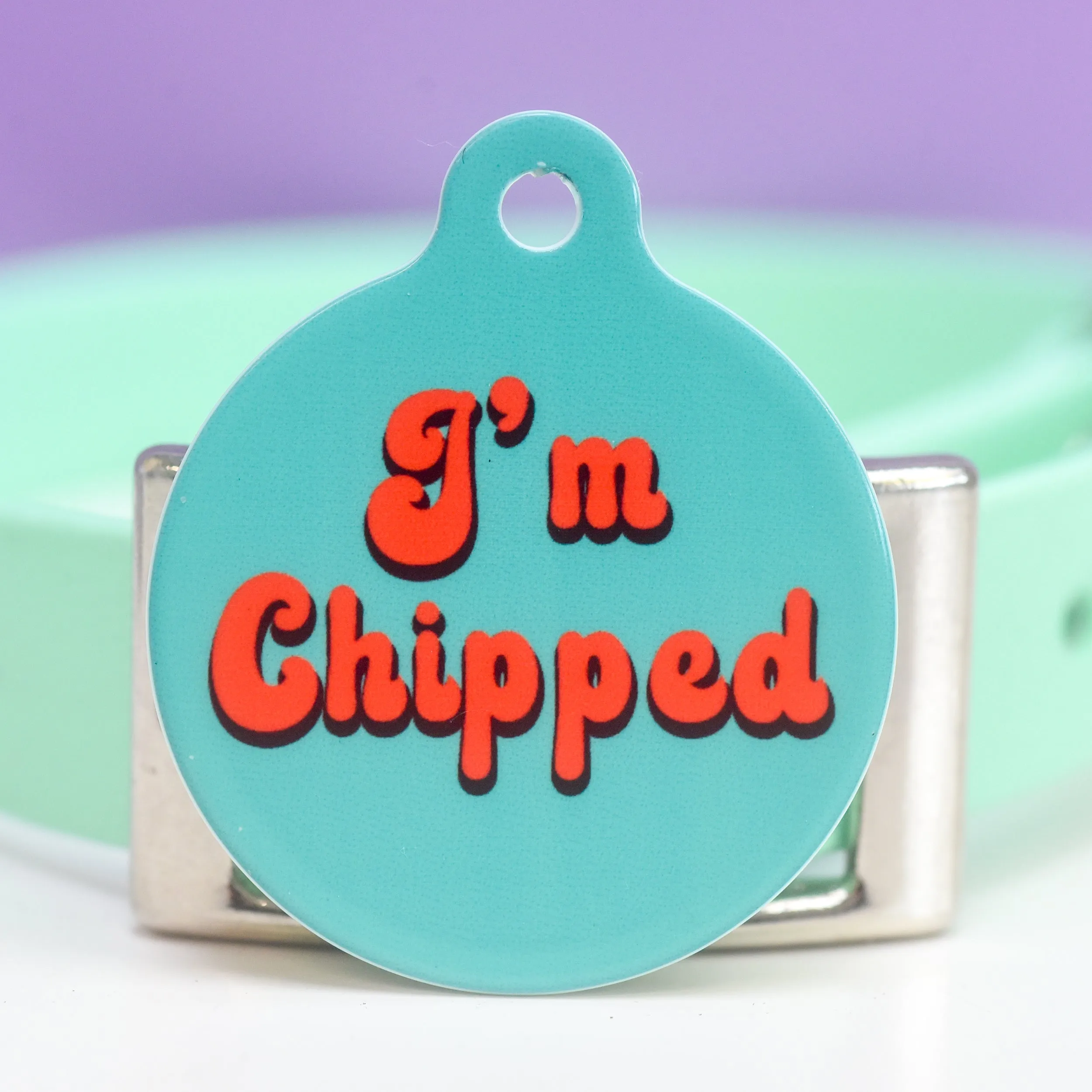 Retro Vibes Pet ID Tag Personalised