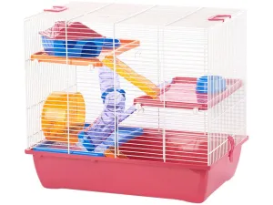 RODENT CAGE IBIZA DIEGO 3 50x33x45,5cm fuchsia/white