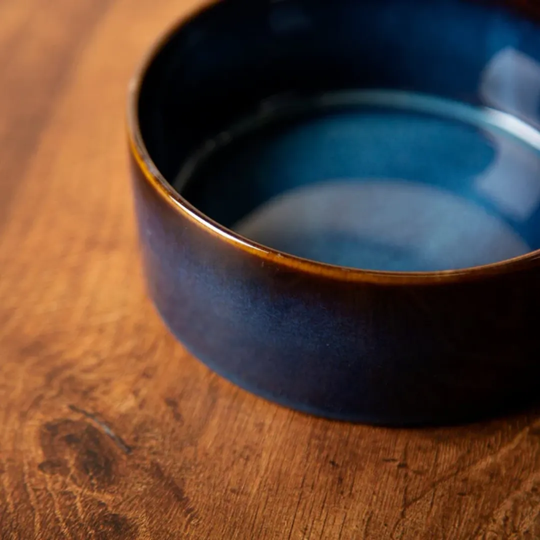 Scruffs Reactive Glaze Pet Bowl - Midnight Blue