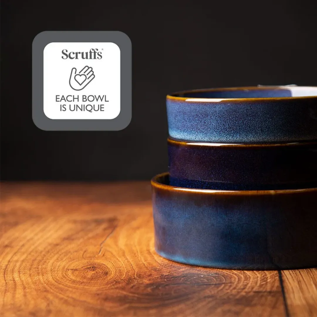 Scruffs Reactive Glaze Pet Bowl - Midnight Blue