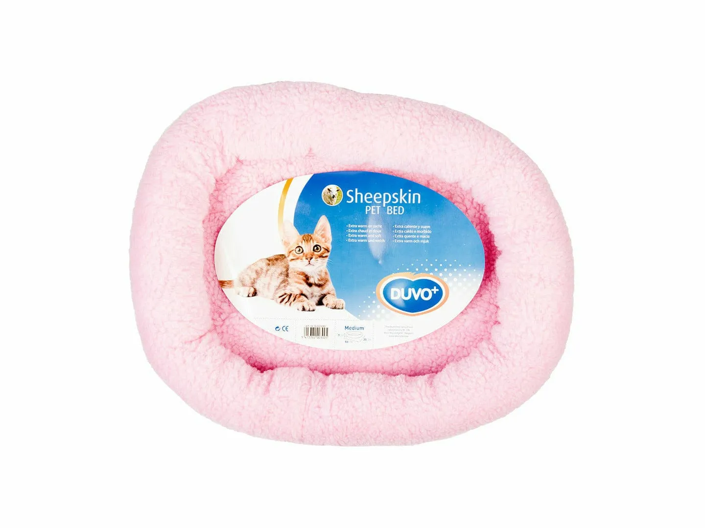 Sheepskin bed Oval 40x45cm pink