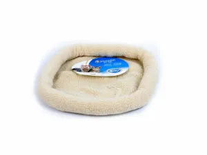 SHEEPSKIN OVAL BASKET 45x40cm brown