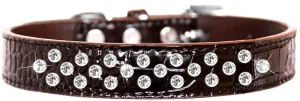 Sprinkles Clear Jewel Croc Dog Collar Chocolate Size 20