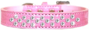 Sprinkles Clear Jewel Croc Dog Collar Light Pink Size 14