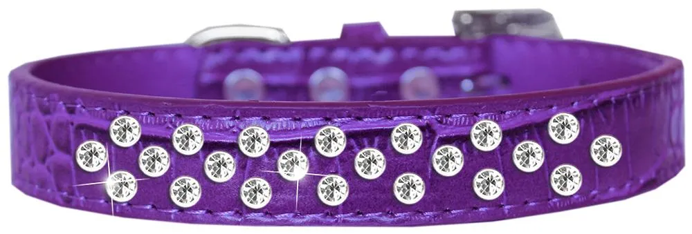 Sprinkles Clear Jewel Croc Dog Collar Purple Size 16