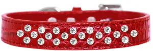 Sprinkles Clear Jewel Croc Dog Collar Red Size 20