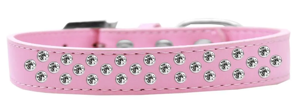 Sprinkles Dog Collar Clear Crystals Size 12 Light Pink