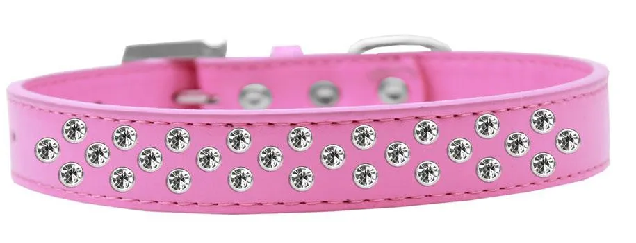 Sprinkles Dog Collar Clear Crystals Size 14 Bright Pink