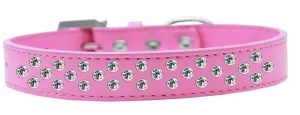 Sprinkles Dog Collar Clear Crystals Size 14 Bright Pink