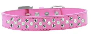 Sprinkles Dog Collar Pearl and Clear Crystals Size 18 Bright Pink