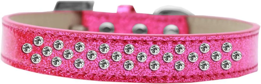 Sprinkles Ice Cream Dog Collar Clear Crystals Size 20 Pink