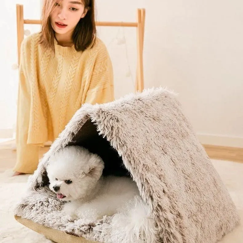 Tent-Style Super Plush Pet Bed