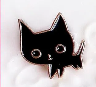 Timlee X127 Cartoon Cat Kitty Cocktail Wine Rose Flower Hand Cute Metal Brooch Pins Button Pins Gift Wholesale