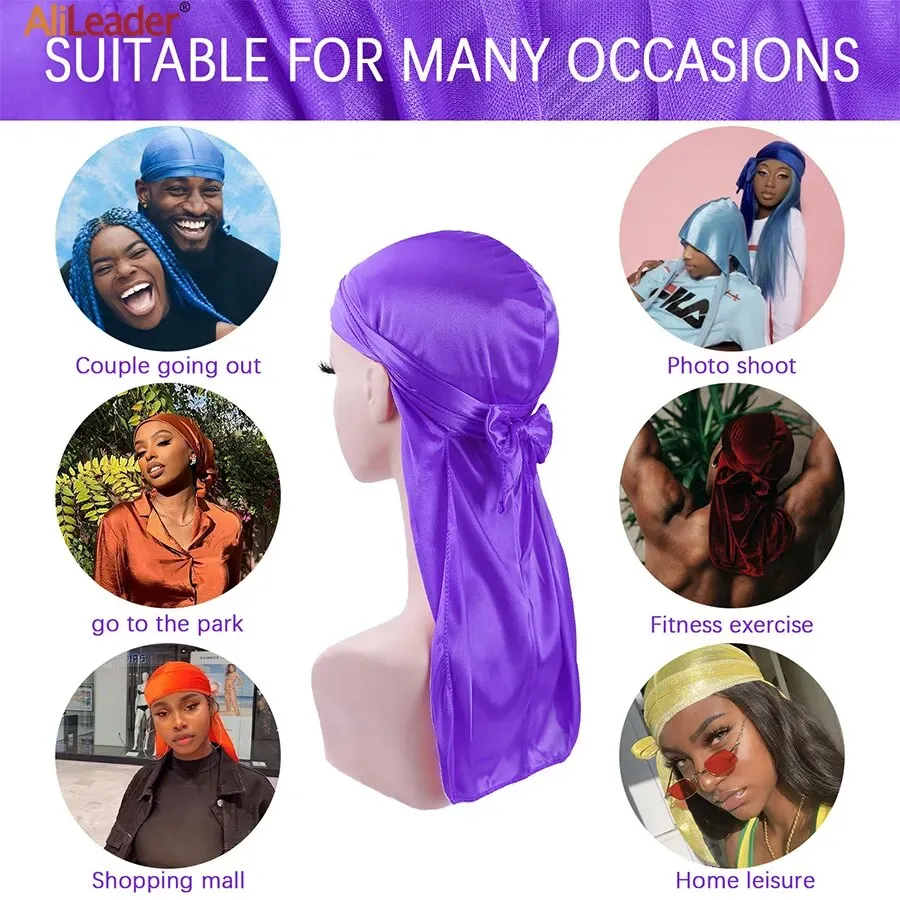 Trendy Silky Durags With Extra Long Tail