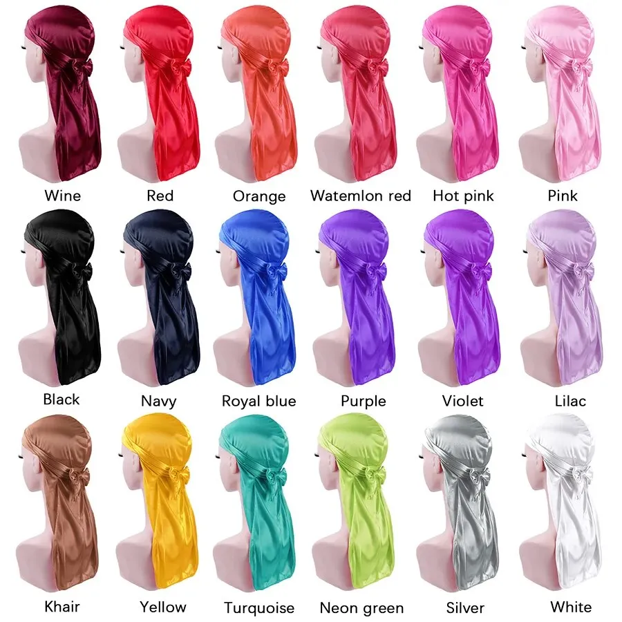 Trendy Silky Durags With Extra Long Tail