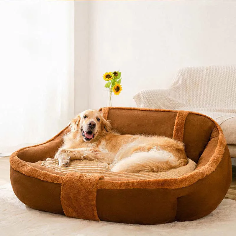 Vintage Large Cozy Calming Sofa Dog Bed