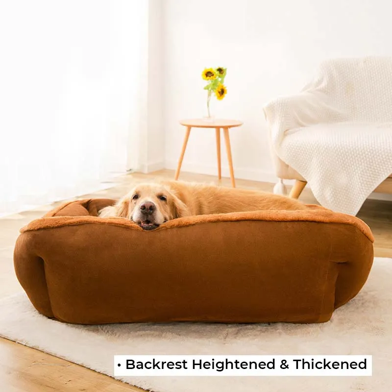 Vintage Large Cozy Calming Sofa Dog Bed