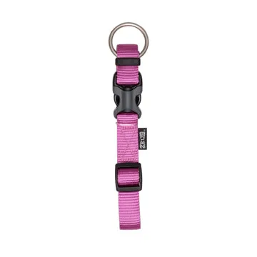 Zeus Adjustable Nylon Dog Collar - Fuchsia - Large - 2 cm x 36 cm-55 cm (3-4in x 14in-22in)